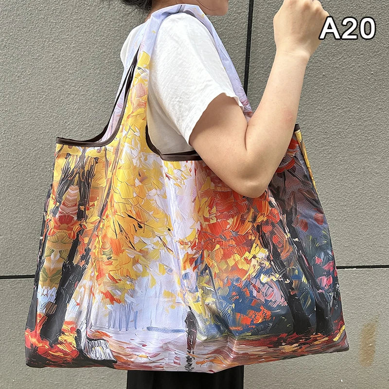 Foldable Nylon Reusable Shopping Tote Bag