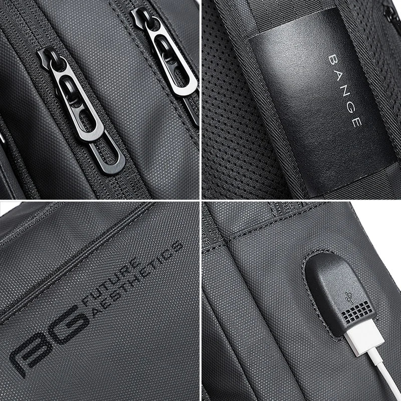 BANGE Oxford One-Shoulder Sling Bag with USB Port