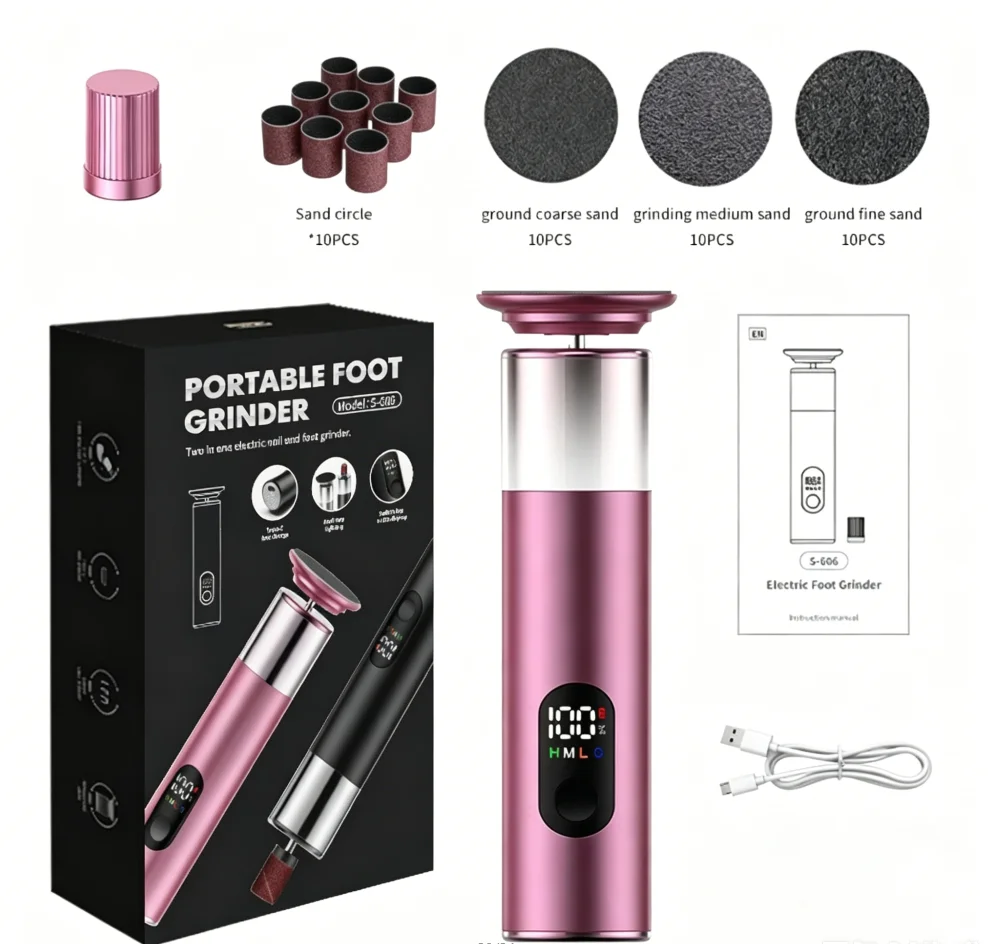 Rechargeable Electric Foot Callus Remover, 9-Level Pedicure Grinder