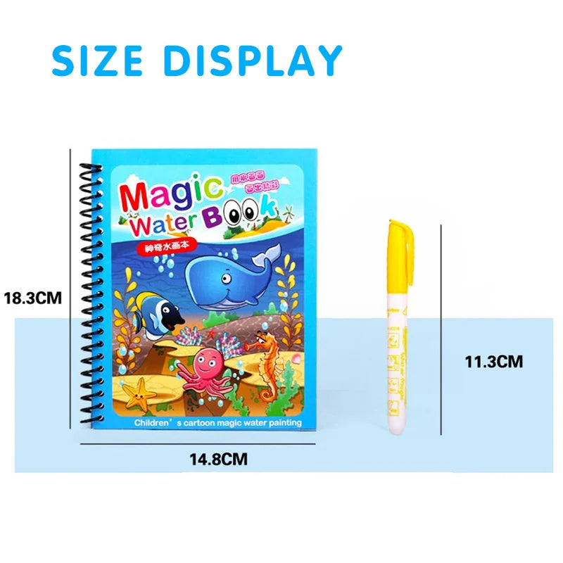 Reusable Coloring Book Magic Water Drawing Book Sensory Early Education for Children