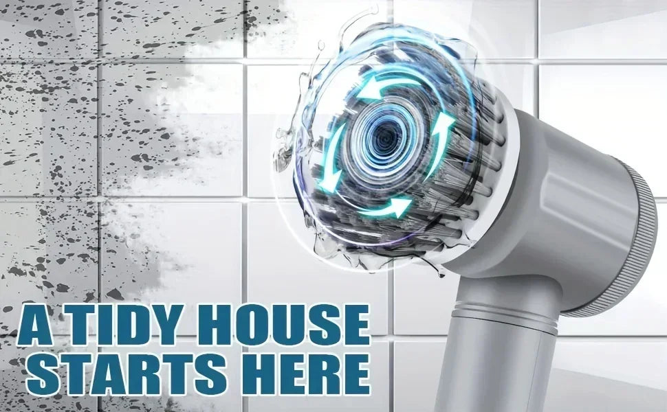Cordless Electric Spin Scrubber with 5 Brush Heads