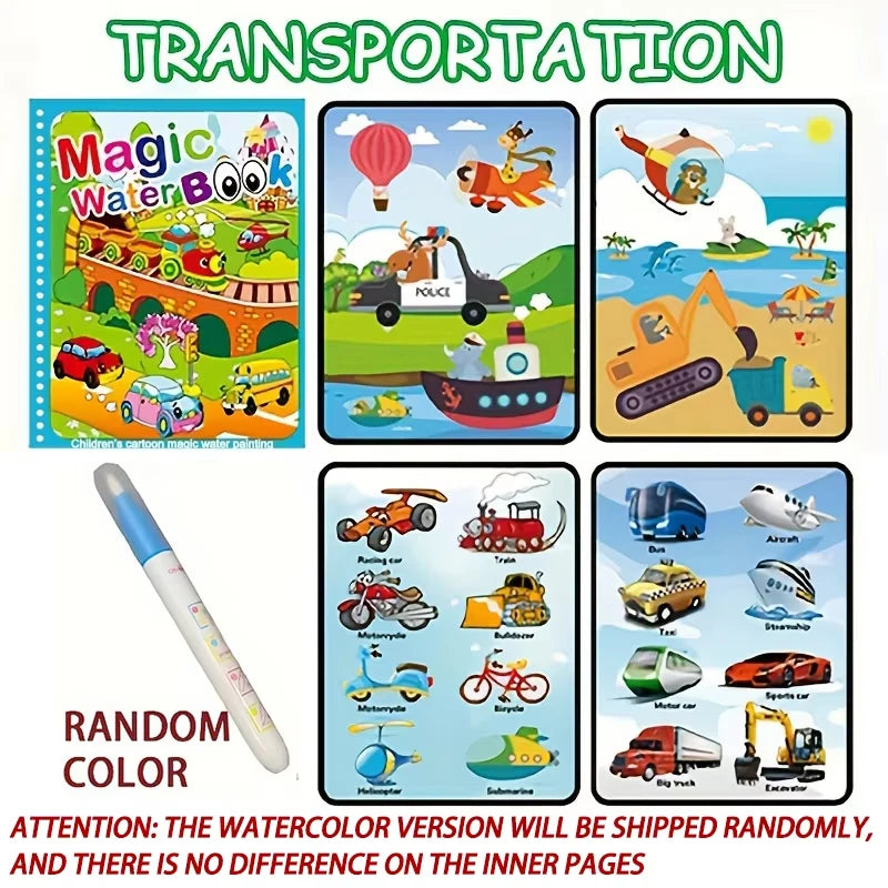 Reusable Coloring Book Magic Water Drawing Book Sensory Early Education for Children