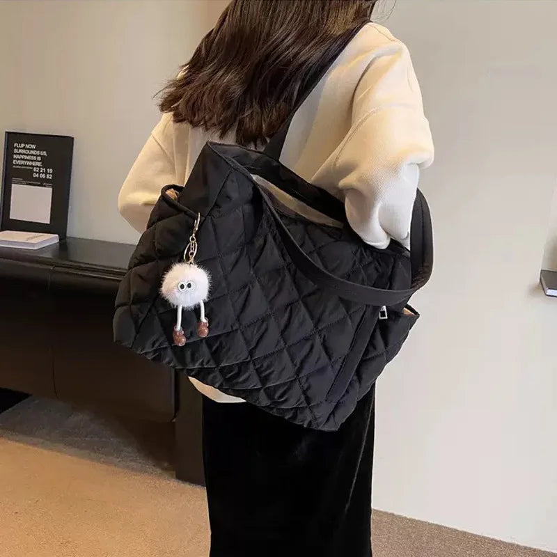 Women's Quilted Nylon Tote Bag
