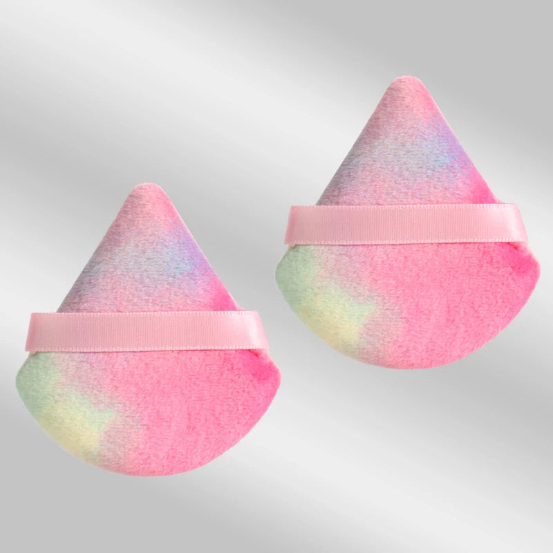 Triangle Velvet Makeup Puffs, 2-Piece Set, 6 cm
