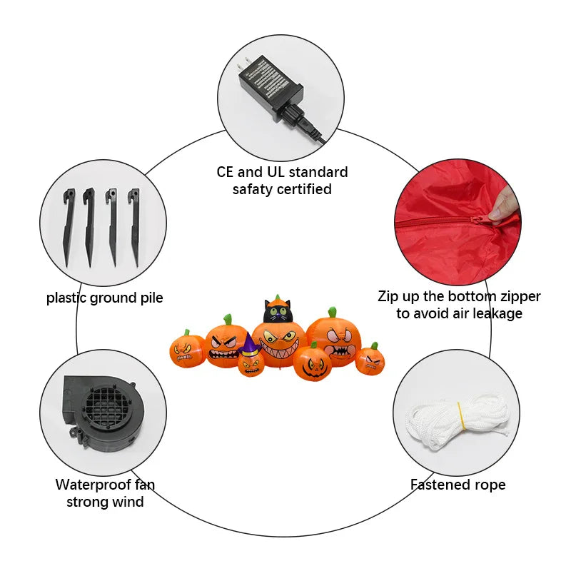 Glowing Black Cat & Pumpkin Halloween Yard Decor