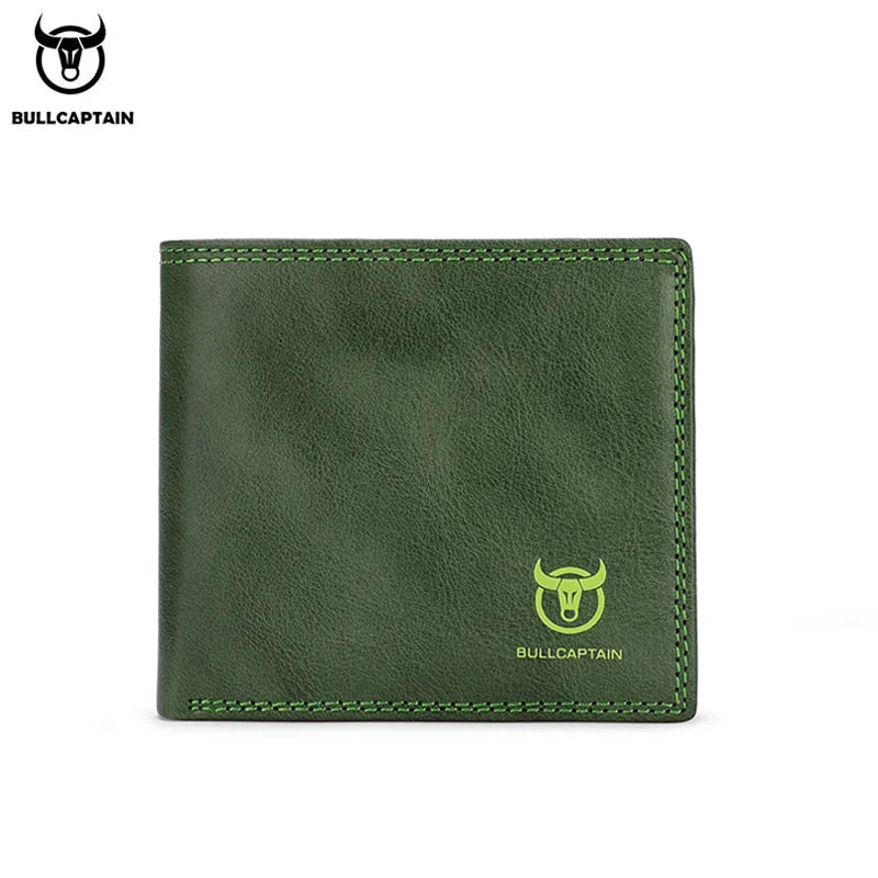 BULLCAPTAIN Men's Genuine Leather Wallet with Gift Box Option