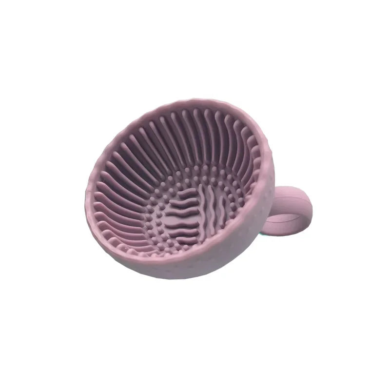 Folding Silicone Makeup Brush Cleaner, Wash Bowl & Scrub Mat