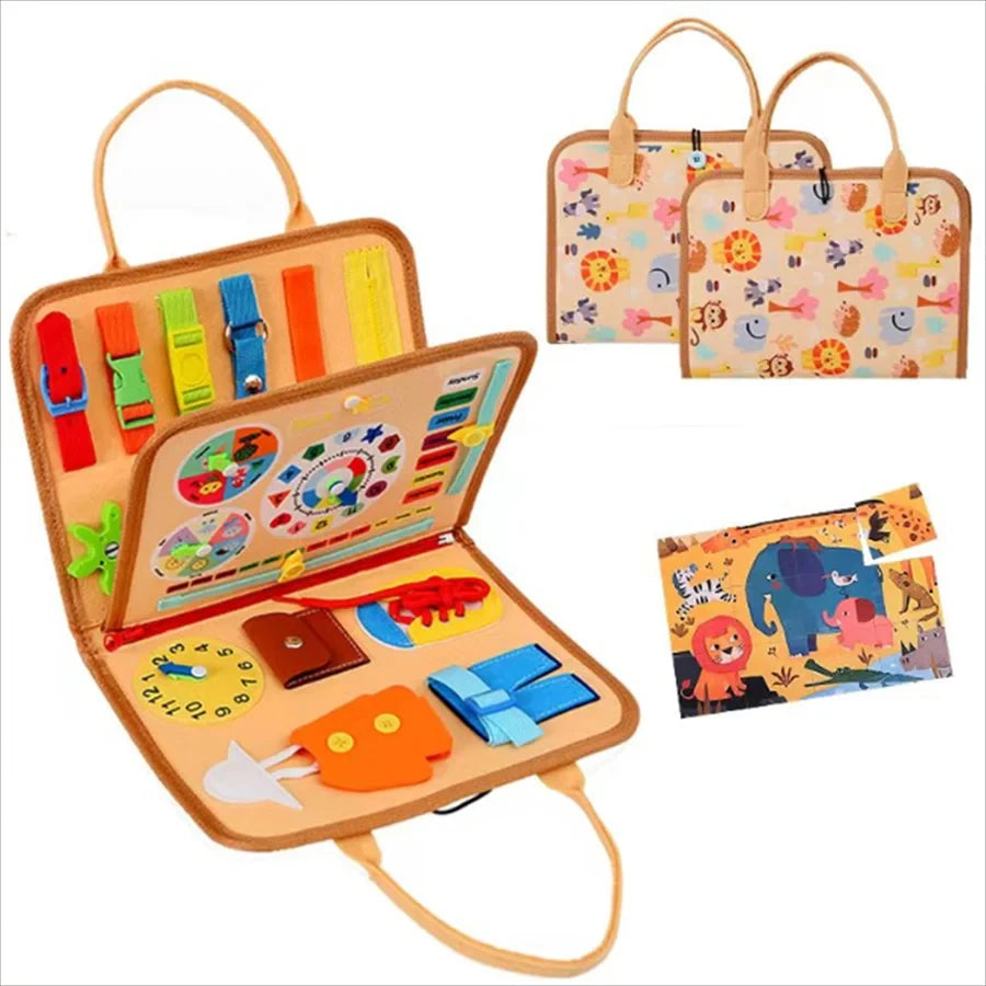 4-in-1 Wooden Animal Puzzle Set, Chunky 3D Educational Toy