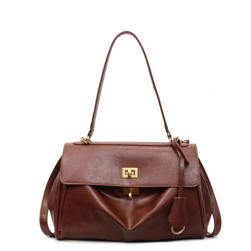 Women's Soft PU Flap Shoulder & Crossbody Bag