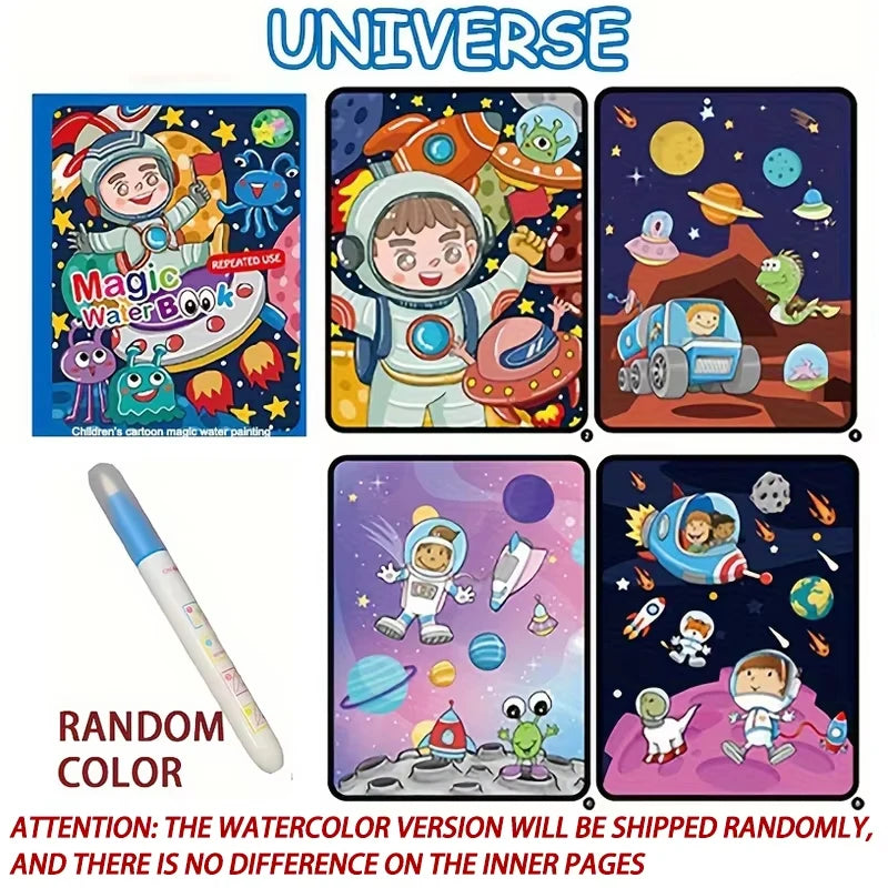 Reusable Coloring Book Magic Water Drawing Book Sensory Early Education for Children