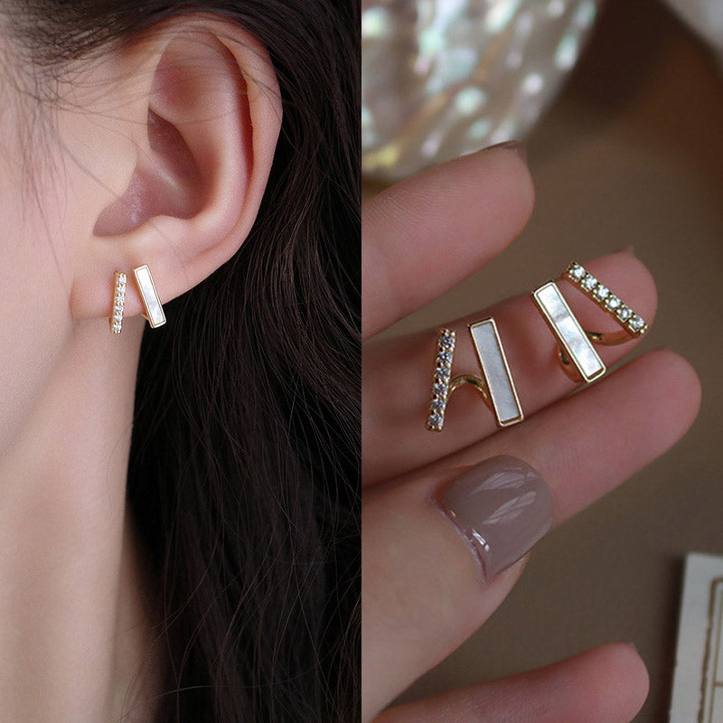 Korean-Style CZ Crystal Claw Earrings