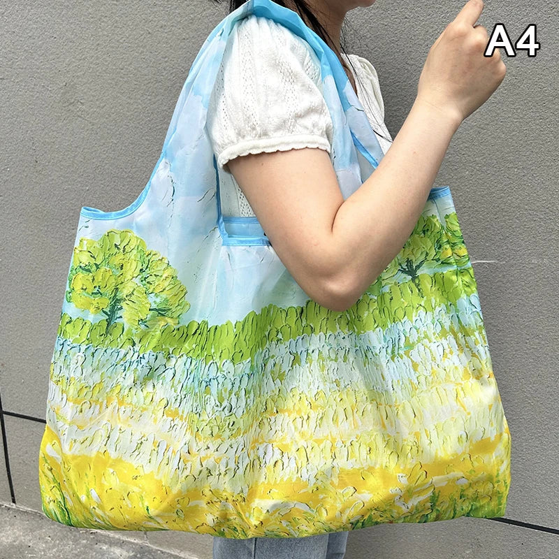 Foldable Nylon Reusable Shopping Tote Bag