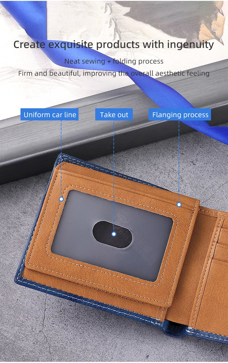 BULLCAPTAIN Men's Genuine Leather Wallet with Gift Box Option