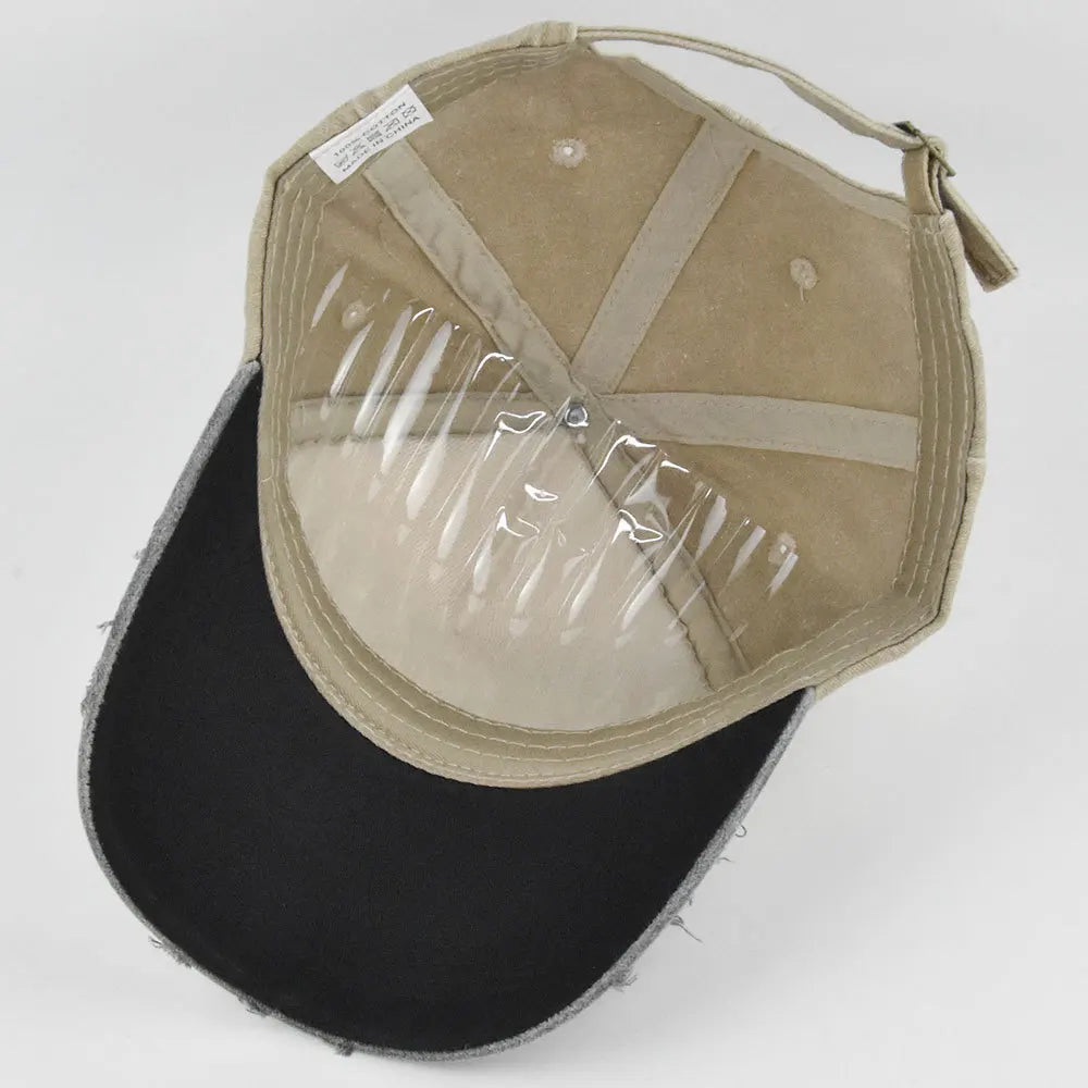 Retro Washed Print Cotton Baseball Cap