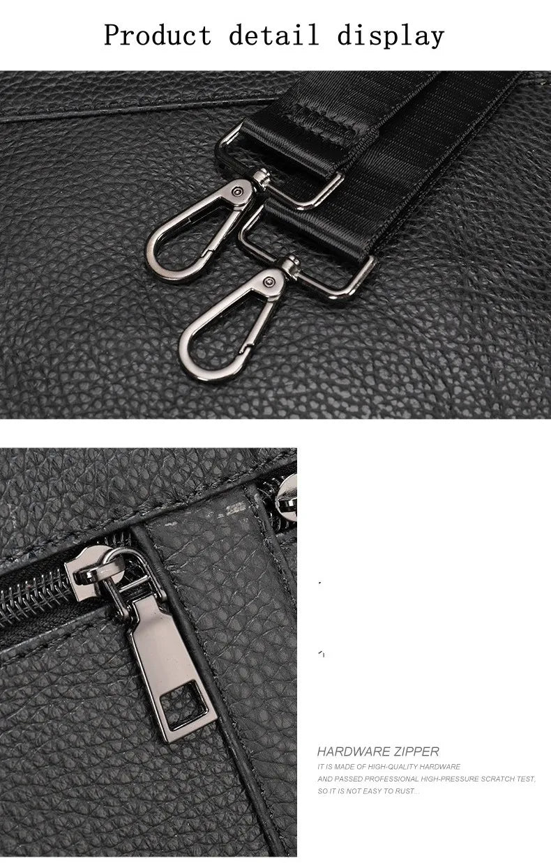Men's Genuine Leather Messenger Shoulder Bag