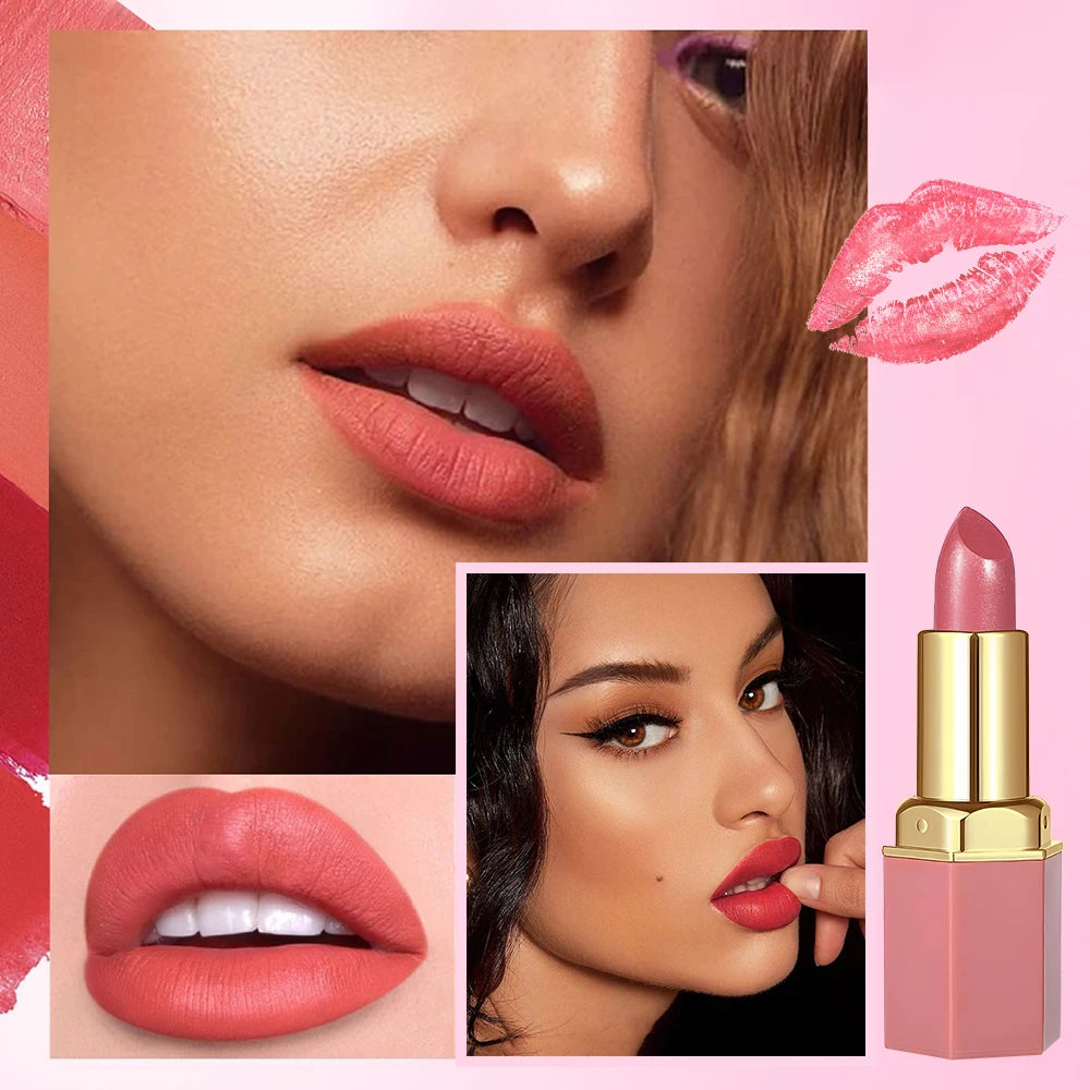 Pearlescent Waterproof Lip Gloss, Long-Lasting High-Shine Finish