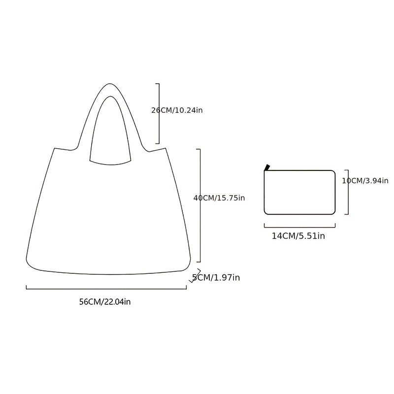Foldable Nylon Reusable Shopping Tote Bag
