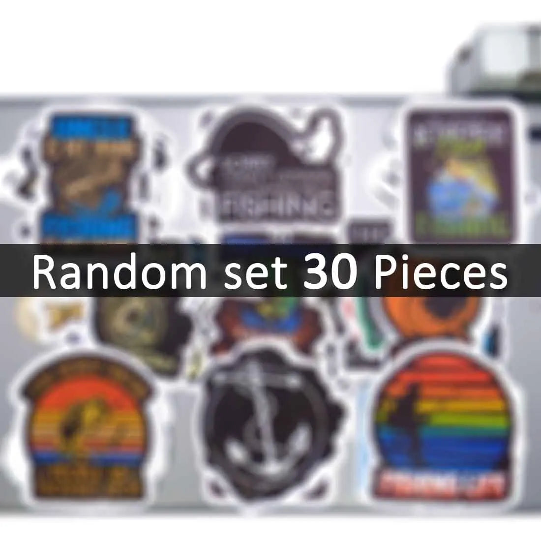 Funny Fishing Slogan Stickers, Waterproof 20-, 30-, or 50-Piece Sets