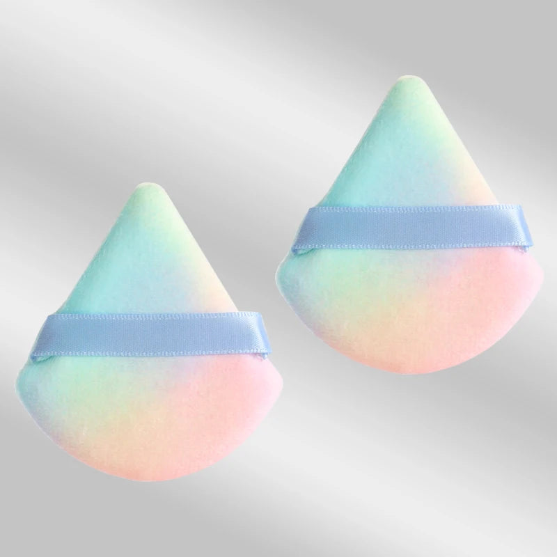 Triangle Velvet Makeup Puffs, 2-Piece Set, 6 cm