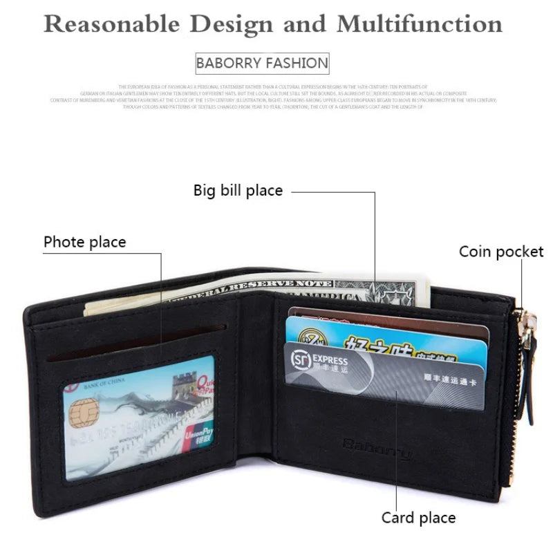 Men's PU Leather Trifold Wallet