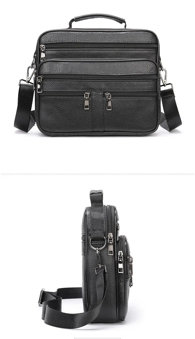 Men's Genuine Leather Messenger Shoulder Bag