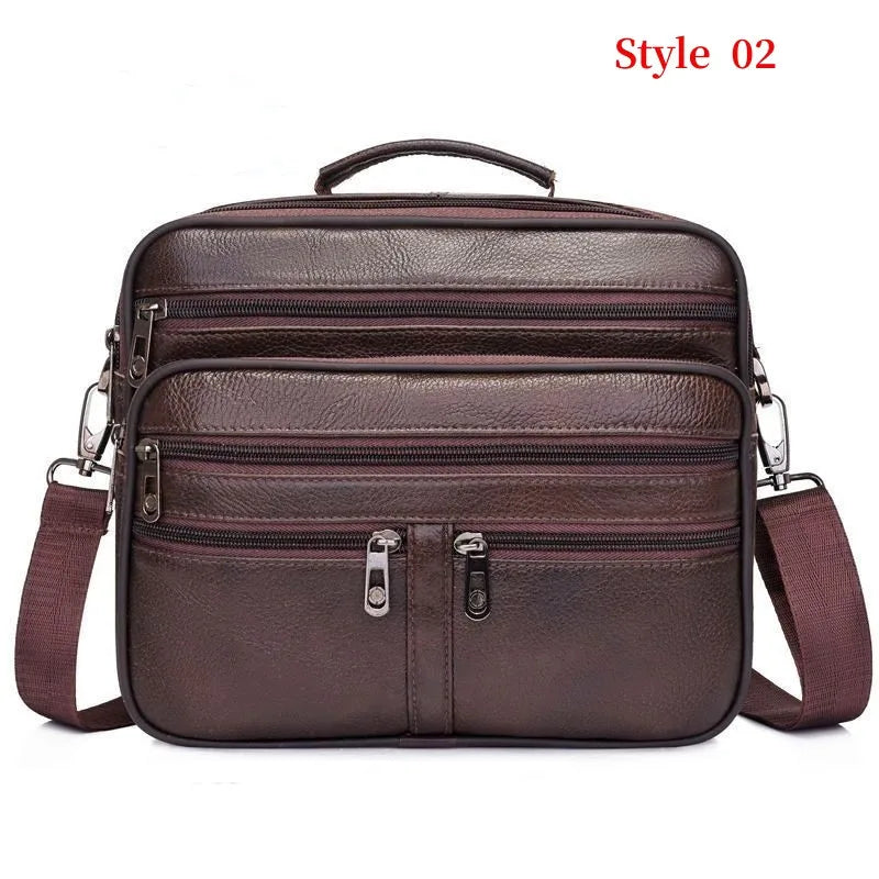 Men's Genuine Leather Messenger Shoulder Bag