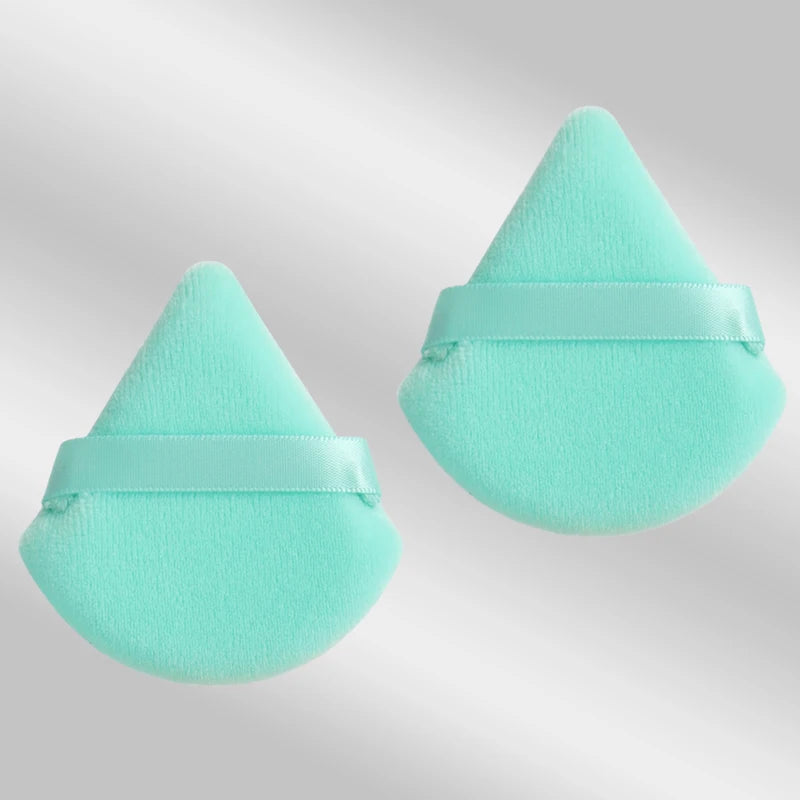 Triangle Velvet Makeup Puffs, 2-Piece Set, 6 cm