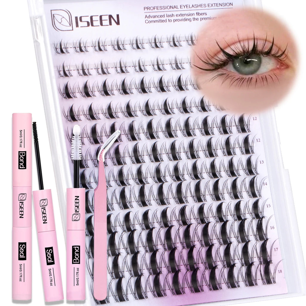 DIY Wispy Lash Clusters Kit, 8–16 mm C-Curl with Bond & Seal