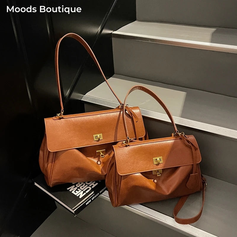 Women's Soft PU Flap Shoulder & Crossbody Bag