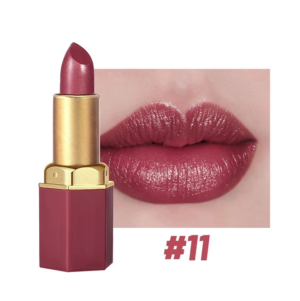 Pearlescent Waterproof Lip Gloss, Long-Lasting High-Shine Finish