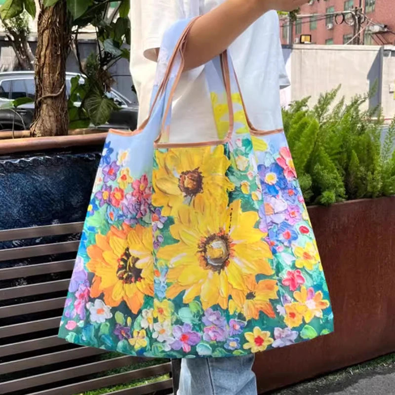 Foldable Nylon Reusable Shopping Tote Bag
