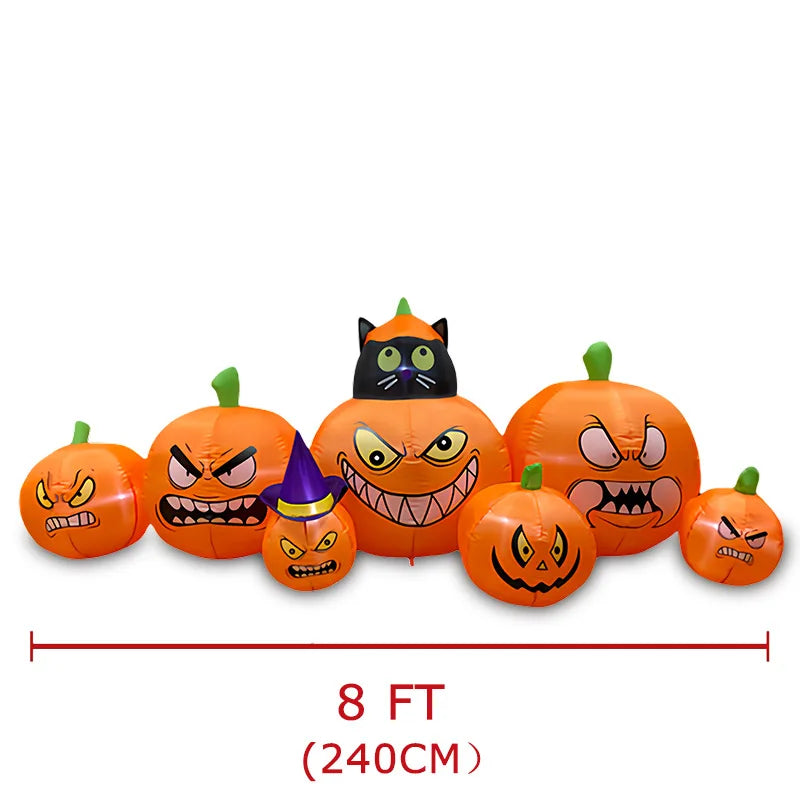 Glowing Black Cat & Pumpkin Halloween Yard Decor