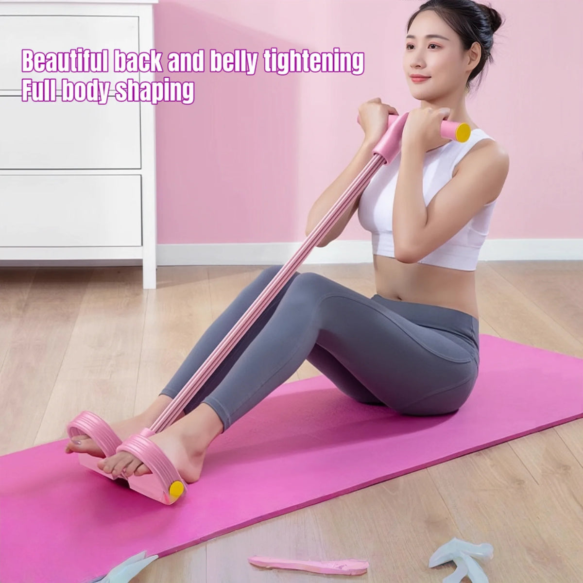 Resistance Tube Workout Set with Foot Pedal, 4, 6, or 8 Tubes