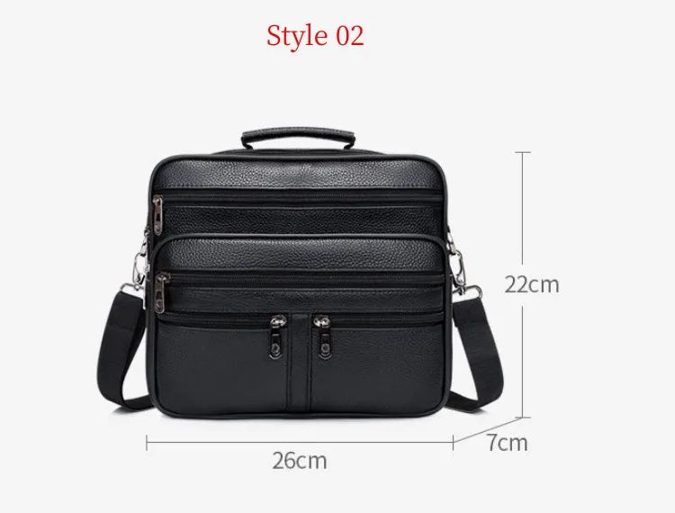 Men's Genuine Leather Messenger Shoulder Bag