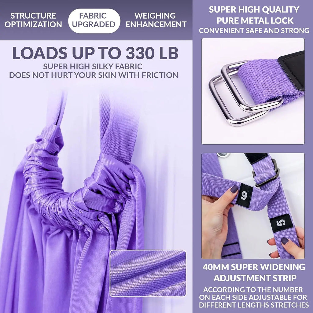Adjustable Aerial Yoga Hammock Strap, 330 lb Capacity