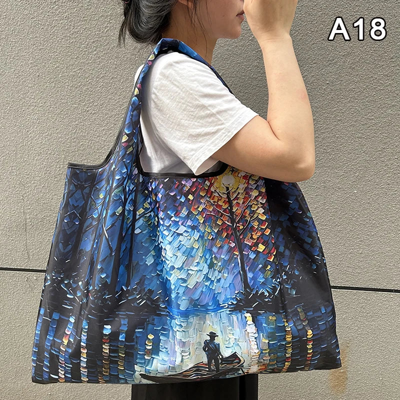 Foldable Nylon Reusable Shopping Tote Bag