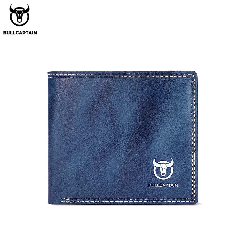 BULLCAPTAIN Men's Genuine Leather Wallet with Gift Box Option
