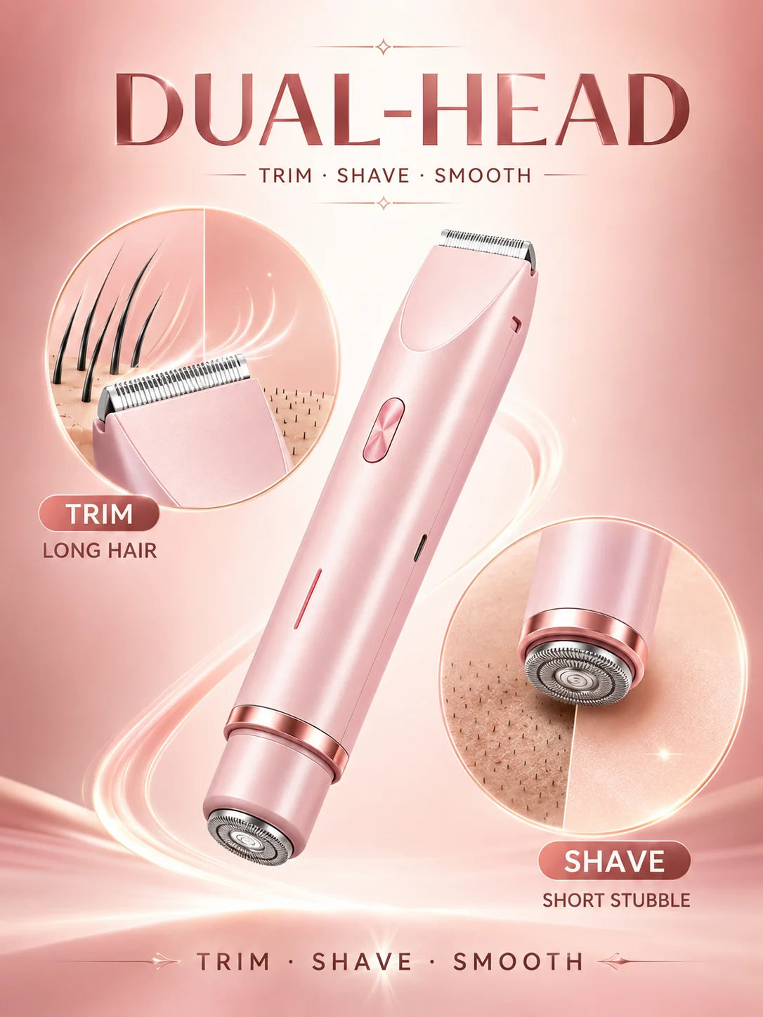 Rechargeable Double-Head Bikini Trimmer for Women