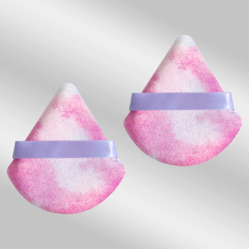 Triangle Velvet Makeup Puffs, 2-Piece Set, 6 cm