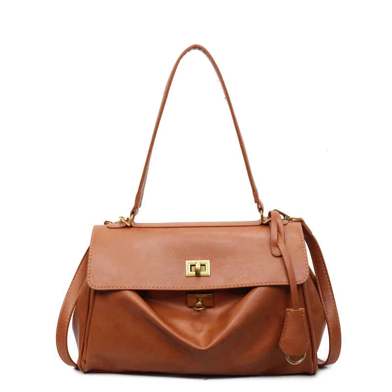 Women's Soft PU Flap Shoulder & Crossbody Bag