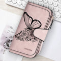 Women's Butterfly Long-Zip PU Wallet