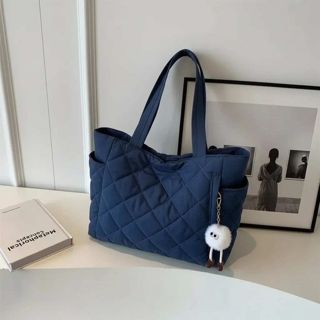 Women's Quilted Nylon Tote Bag
