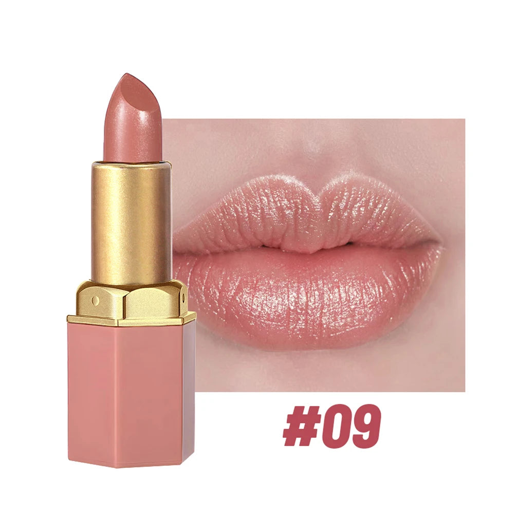Pearlescent Waterproof Lip Gloss, Long-Lasting High-Shine Finish