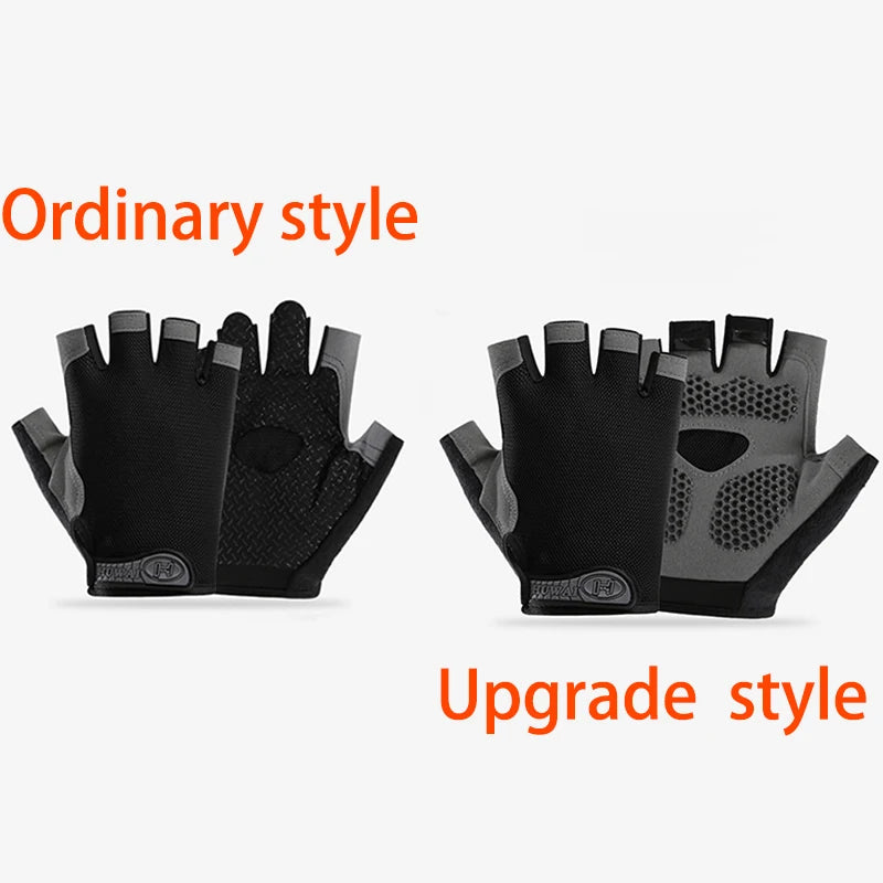 Unisex Breathable Half-Finger Gym Gloves, Anti-Slip Grip, M–XL
