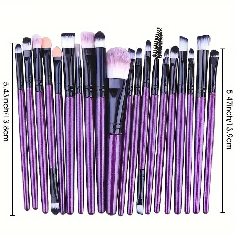 20PCS Makeup Brushes Set Eye Makeup Smudge Undercover Eyeliner Blade Eye Detail Soft Bristle Eyeshadow Brushes Beauty Tool