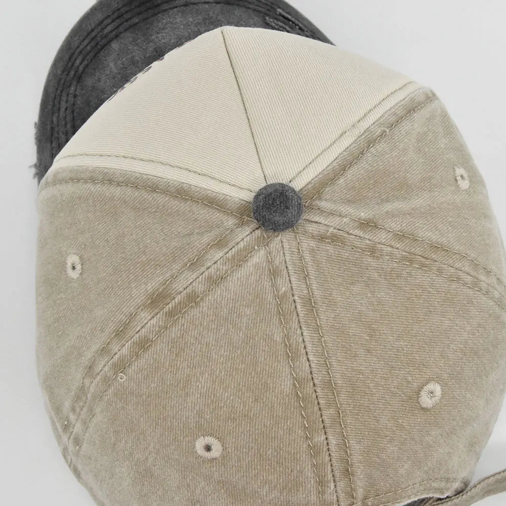 Retro Washed Print Cotton Baseball Cap