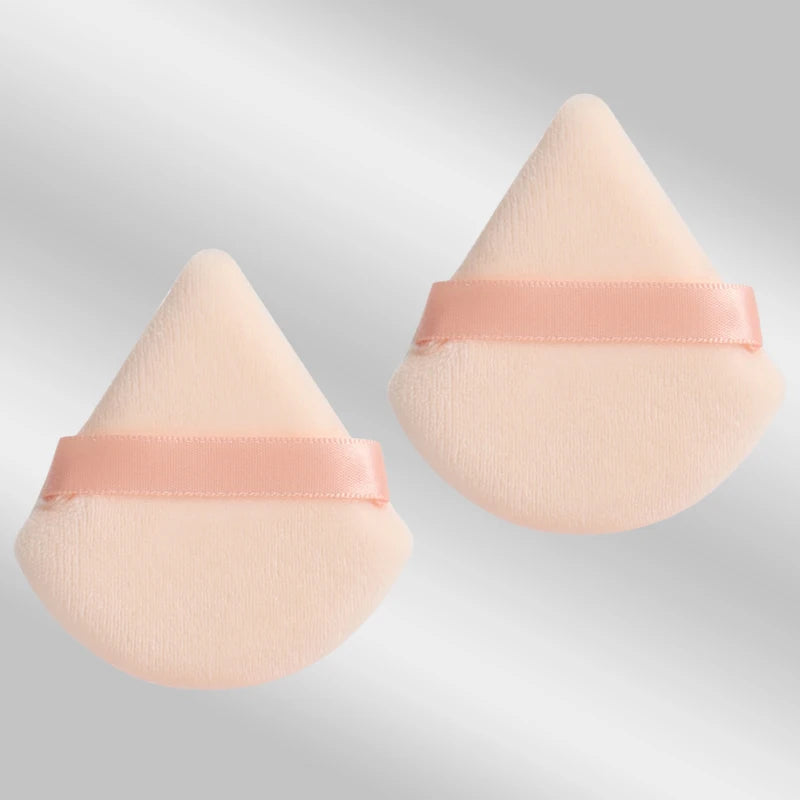 Triangle Velvet Makeup Puffs, 2-Piece Set, 6 cm