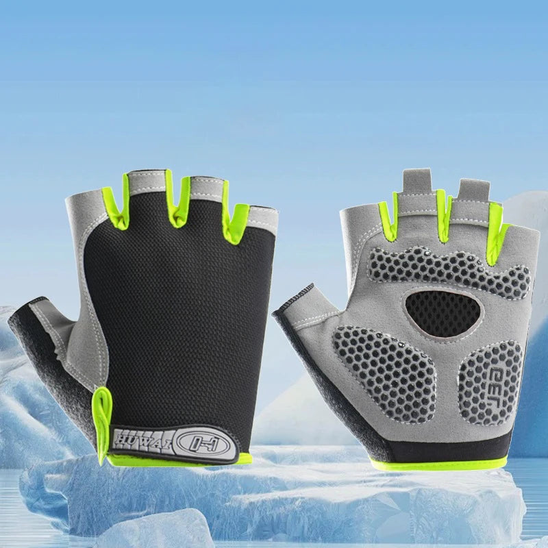 Unisex Breathable Half-Finger Gym Gloves, Anti-Slip Grip, M–XL