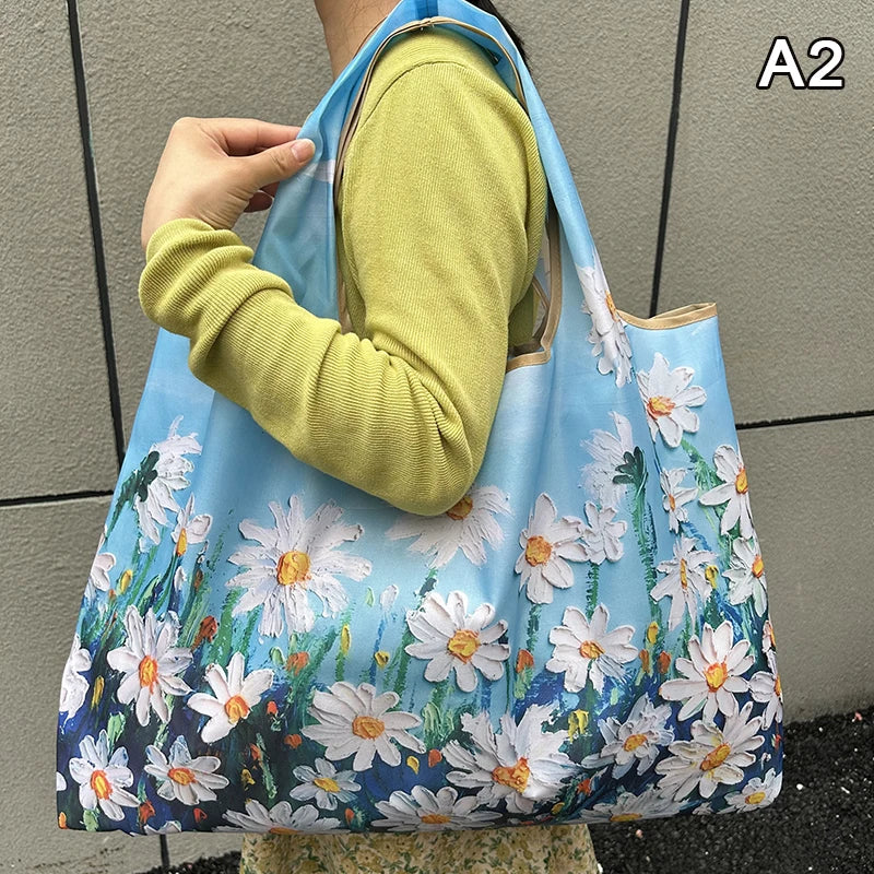 Foldable Nylon Reusable Shopping Tote Bag